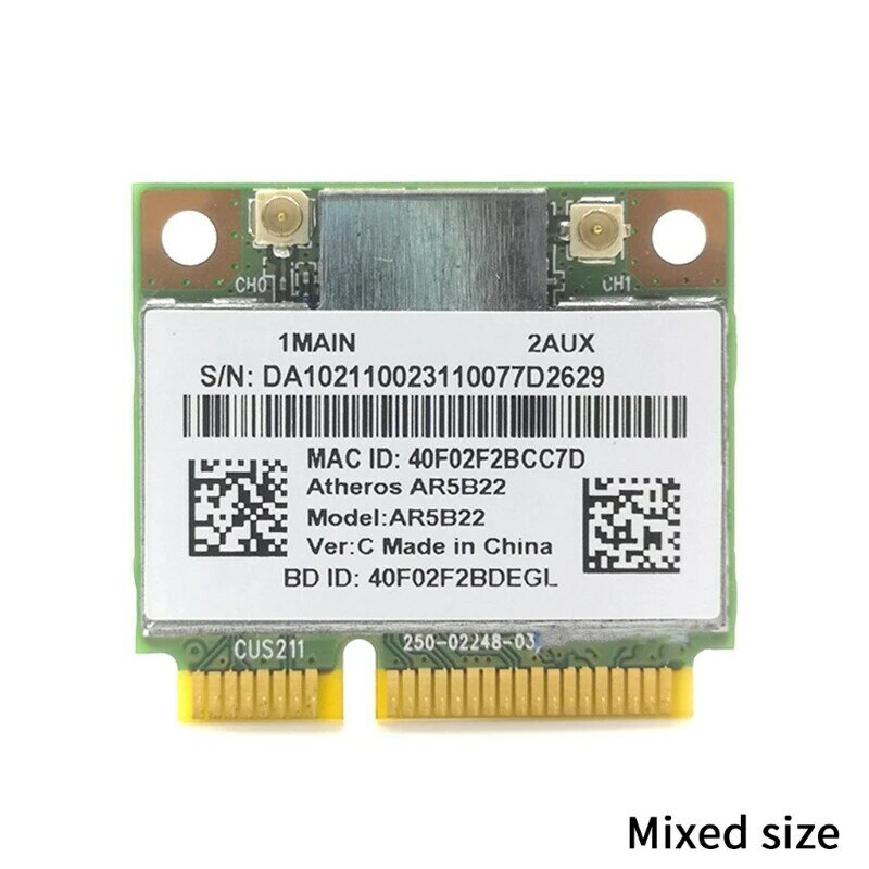 AR5B22 Mini karta PCI-E 2.4/5Ghz podwójnej częstotliwości 300M bezprzewodowy Dropship karta WIFI