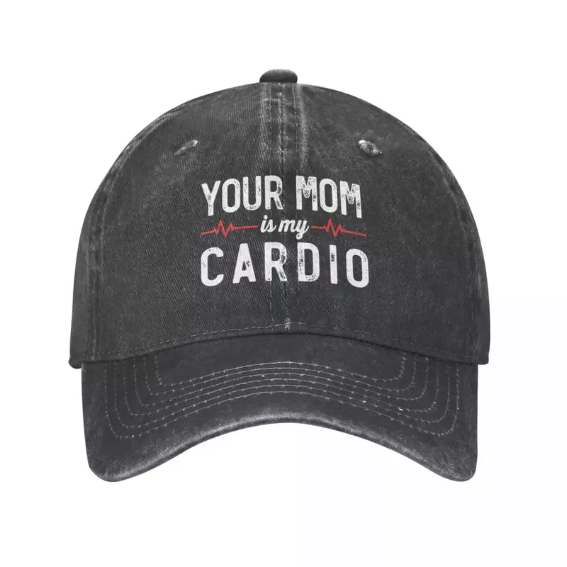 Zabawne mówienie, że twoja mama jest moim Cardio | Uwielbiam gorące mamy kapelusz kowbojski czapka typu Snapback zachodnim kapeluszu czapka dla dzieci torba na sprzęt do golfa męskie tenisowe kobiety