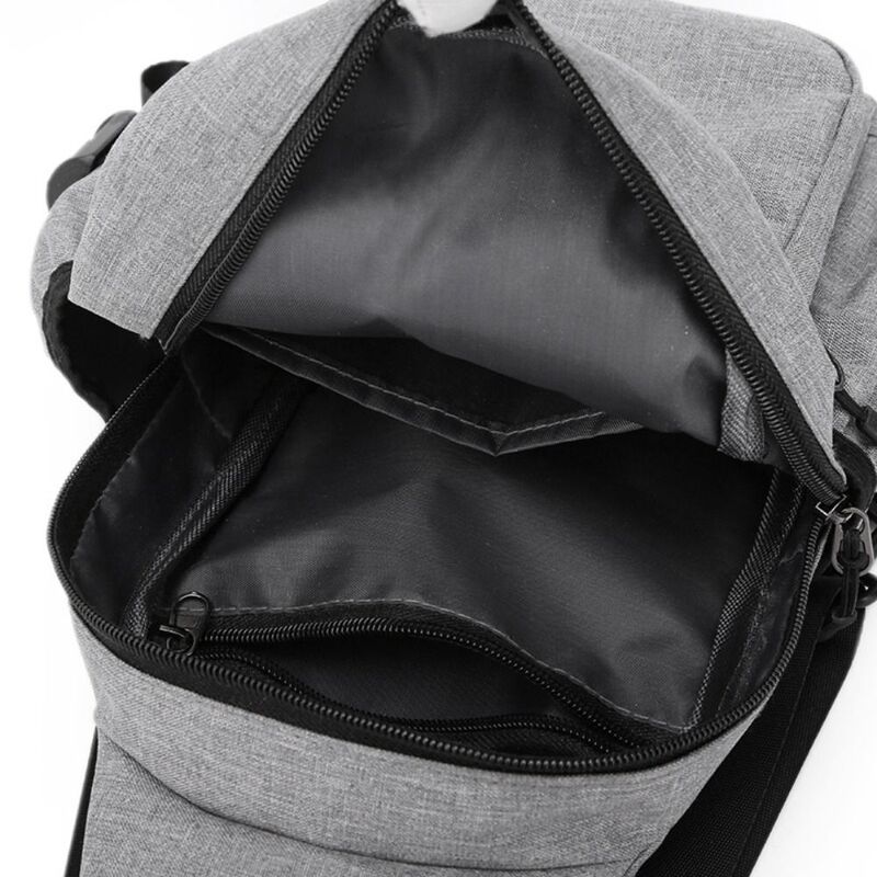 Large Capacity Men Chest Bag Fashion Oxford Cloth Waterproof Crossbody Bag with USB Jack Casual Sports Back Pack
