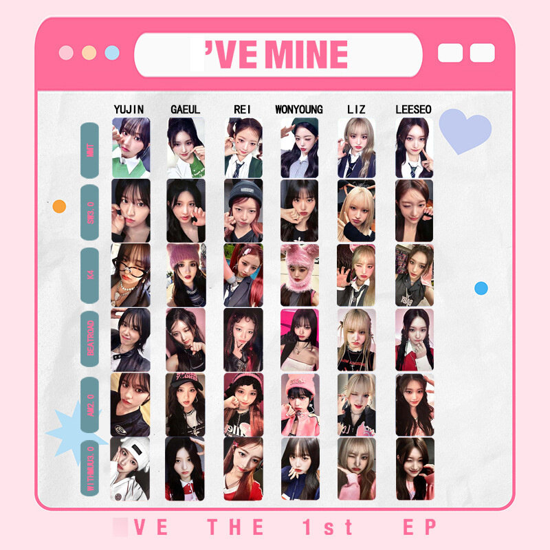 6pc KPOP IVE Album I'VE MINE SW BEATROAD LOMOcard Eleven Girl Group Rei LIZ Leeseo Yujin WonYoung GAEUL Gift Postcard Photo Card