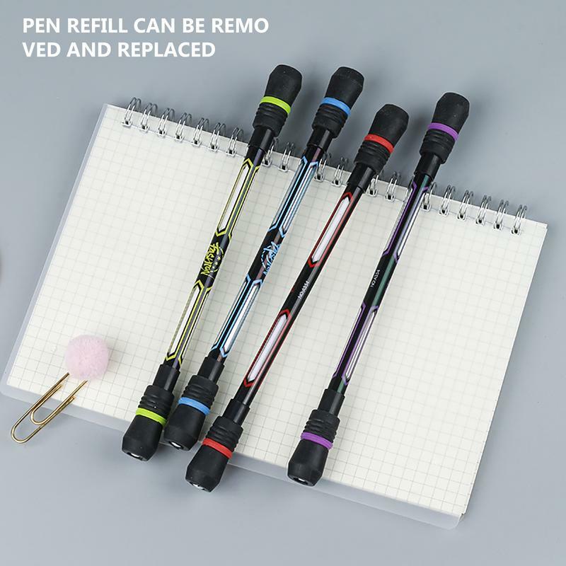 Penna rotante 4 pezzi penna rotante penna rotante per dita volanti spinner per dita penna rotante rivestita antiscivolo per l'allenamento del cervello
