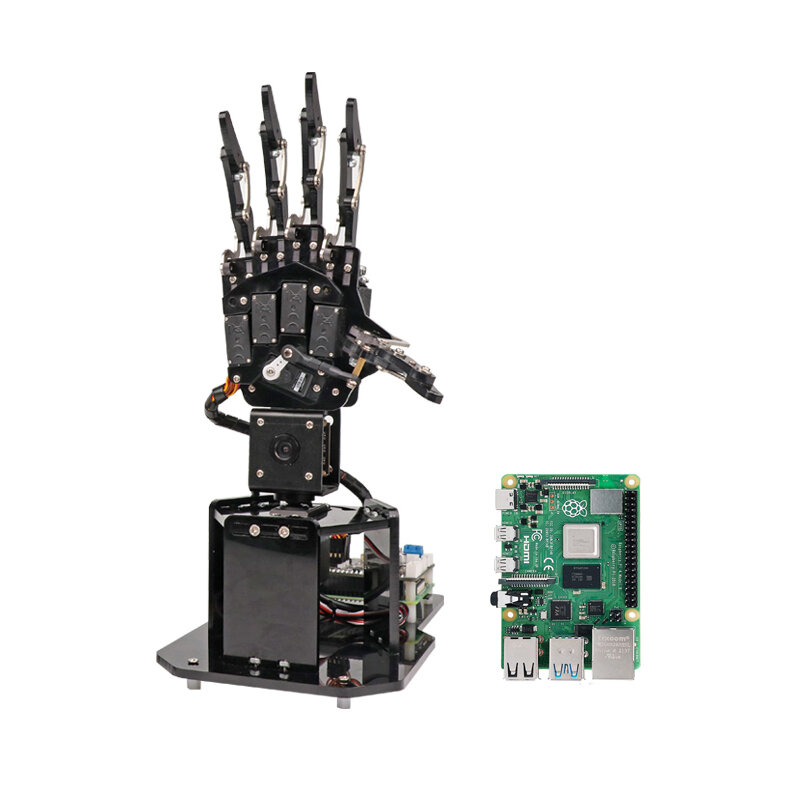 Robot manipulador de mano con inteligencia artificial, somatosensorial de Palma, reconocimiento de 5 dedos Dof para Raspberry Pi 4B Python, Kit de Robot programable