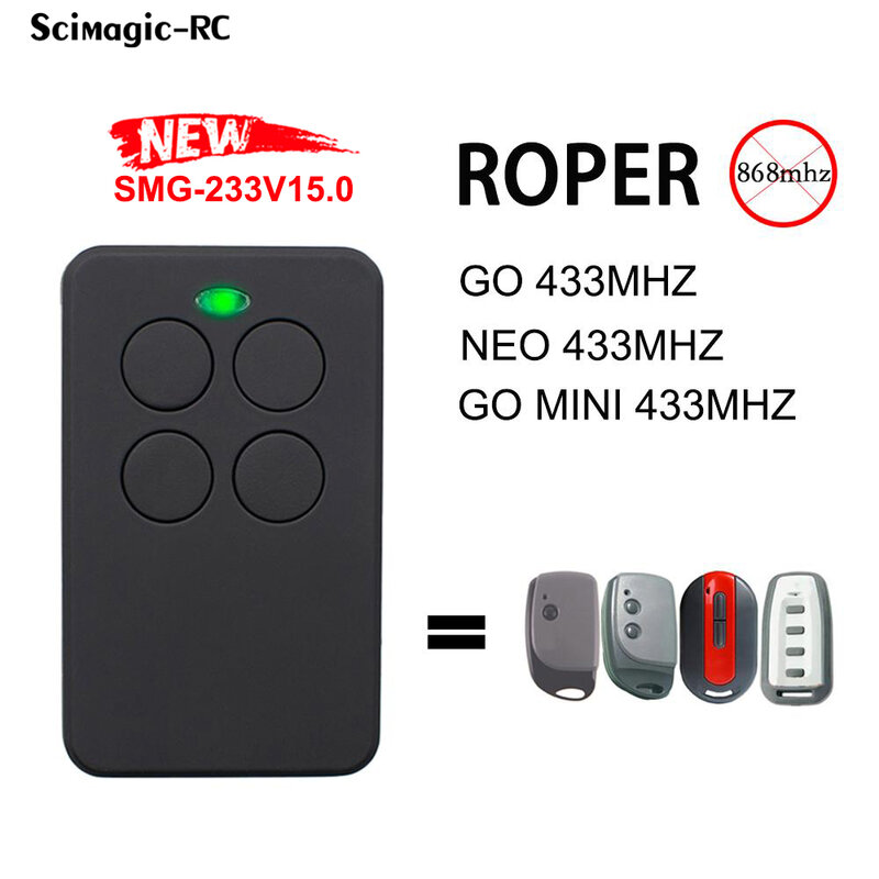 CommandรีโมทคอนโทรลROPER GO MINI 2 Clone RollingรหัสROPER NEO Auto Scan 4CH 433MHz 2022สินค้าใหม่