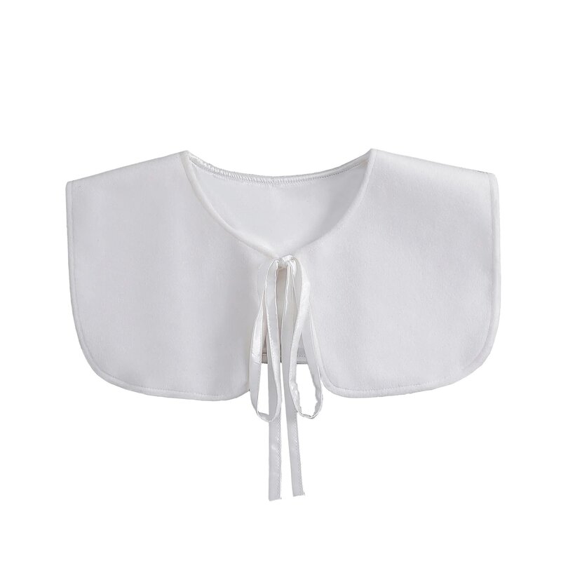 Chal de cuello falso de solapa para mujer, blusa blanca extraíble, Tops, bufanda de cuello femenino, camisa desmontable