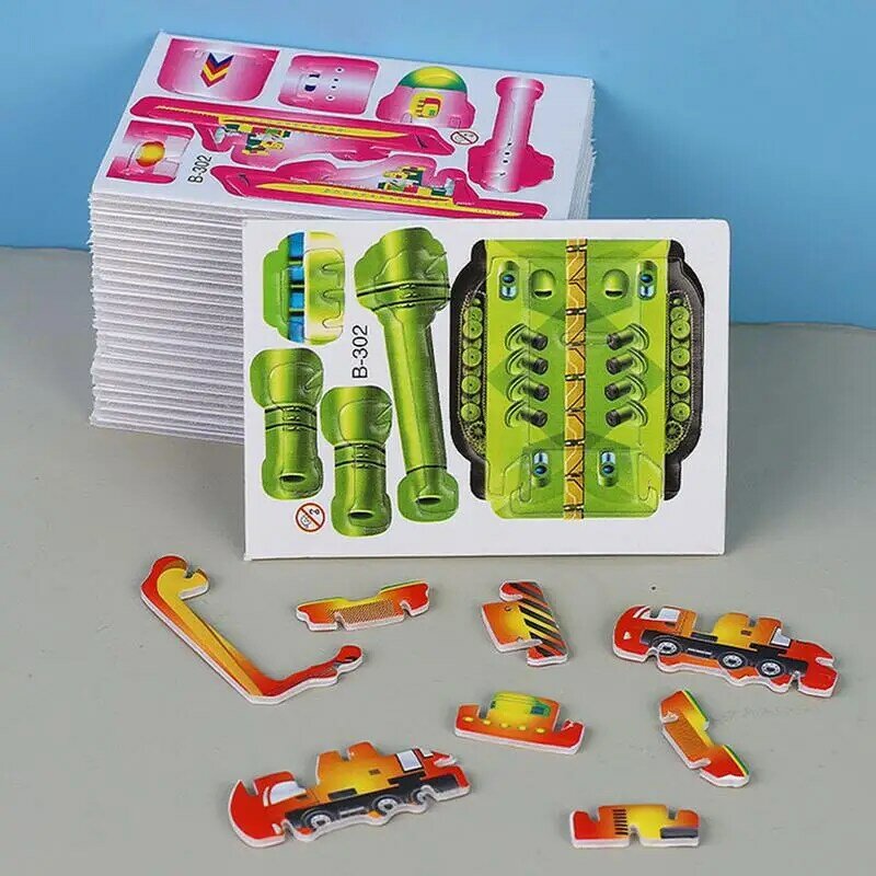 Puzzle di cartoni animati per bambini 10 pezzi di piccoli giochi di Puzzle sicuri Puzzle di carta 3D Puzzle sensoriali per bambini STEM giocattolo di apprendimento educativo