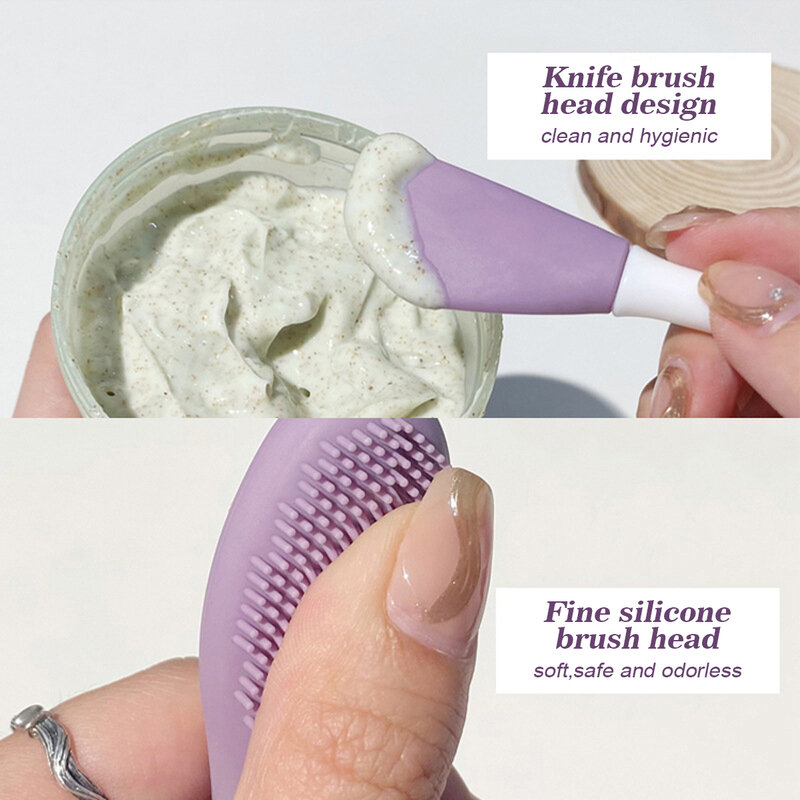 1pc silicone facial limpeza & máscara escova 2 in1 facial cuidados com a pele esfoliante esfoliador esfrega poro cravo limpeza profunda ferramentas