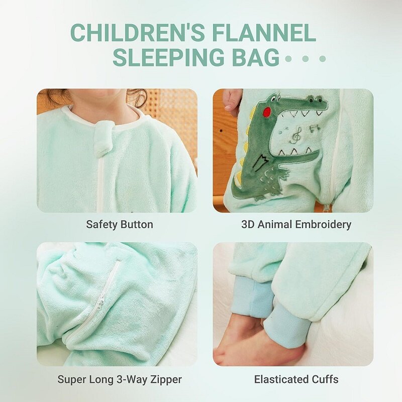 Фланелевый детский спальный мешок MICHLEY с мультяшным рисунком, детская теплая зимняя одежда, спальный мешок для малышей, пижамы для девочек и мальчиков, детская одежда