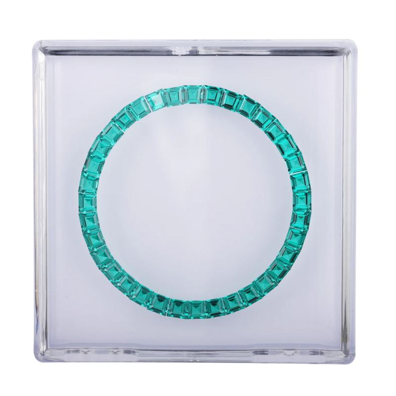 Jam tangan Bezel longgar safir, 36 buah per Set casing jam tangan multiwarna hijau untuk jam tangan 40mm Bezels & sisipan (tanpa bagian logam)