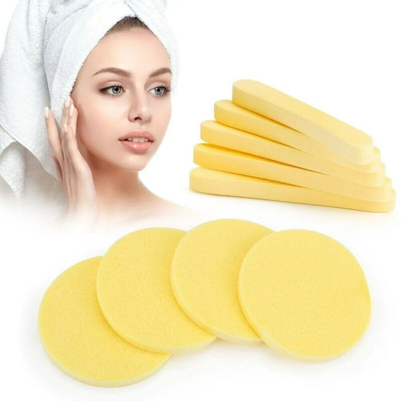 50pcs/Set Facial Sponge Compressed Makeup Removal Face Wash Sponges Spa Pads Exfoliating Cleansing Pad