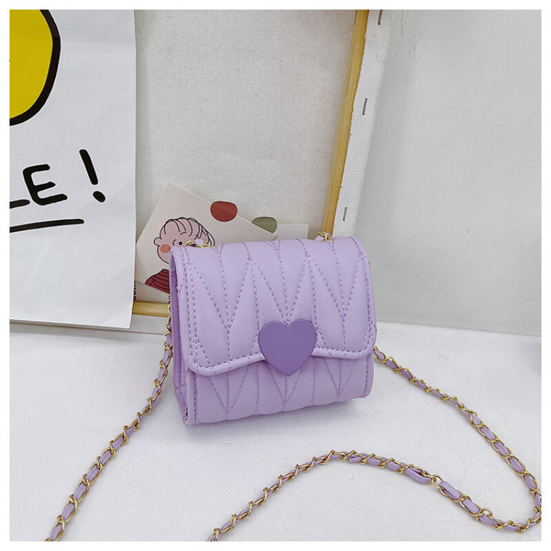 Bolso de hombro pequeño con forma de corazón para niñas pequeñas, accesorios para monedero, Mini bolsa de mensajero cuadrada para niños