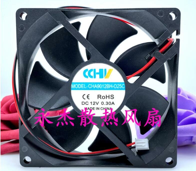 CCHV CHA9012BH-O25C DC 12V 0.30A 90x90x25mm 2-Wire Server Cooling Fan
