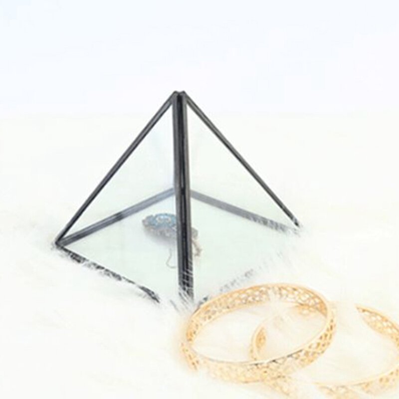 Ring Box Wedding Ring Box Geometric Clear Glass Jewelry Box Succulent Air Plant Planter Box Pot/Keepsake Display