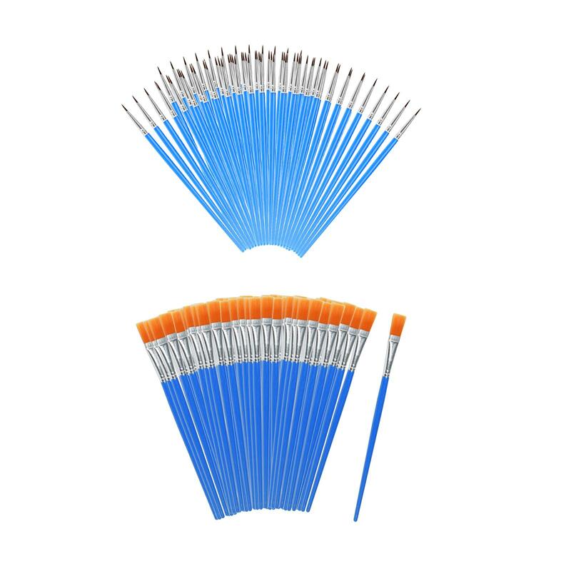 100Pcs Detail Paint Brushes Professional Fine Detail Brushes for Miniatures Nail Art Canvas Painting Acrylic Painting Artists