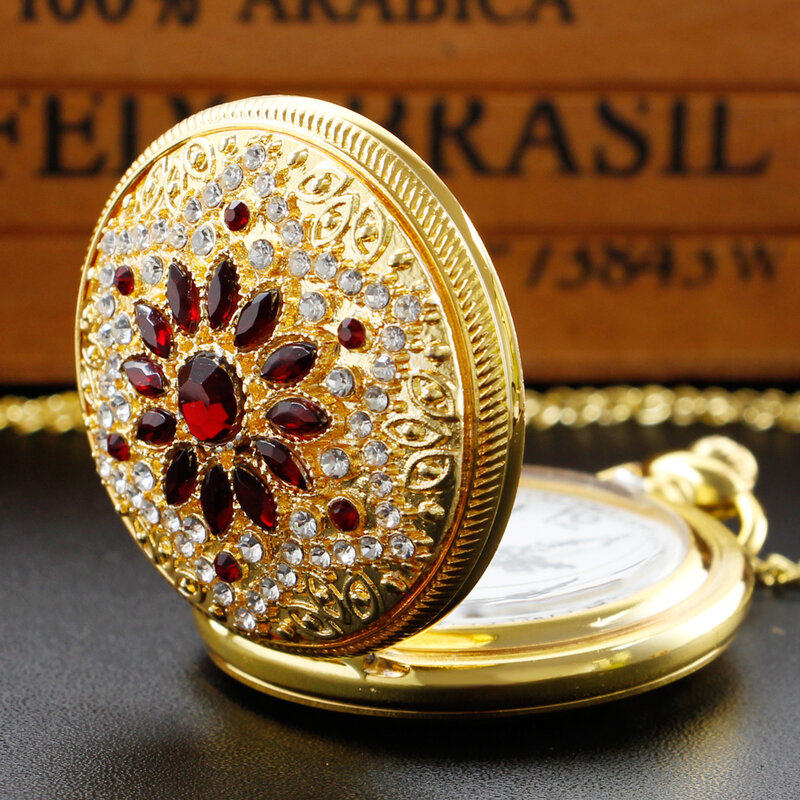 Nuovo orologio da tasca Vintage squisito da donna Multi diamante Multi colore collana pendente con catena regali reloj
