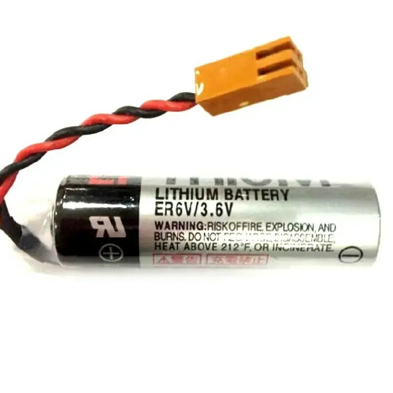 10 buah/lot paket baterai industri ER6V/3.6V 2400mAh PLC asli dengan colokan untuk TOSHIBA ER6V/3.6V 2400mAh baterai