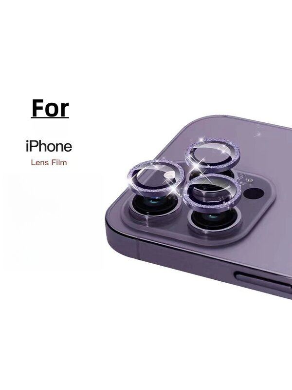 12 In 1 Glitter Bling Metal Glass Camera Lens Protector for IPhone 15 13 Pro Max Plus 12 Mini 15Pro 14Pro Women Ring lens Cover