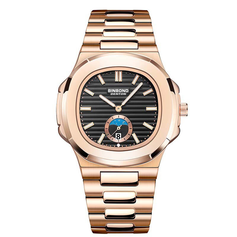 Reloj de pulsera de lujo para Hombre, cronógrafo de cuarzo, de acero inoxidable, resistente al agua, luminoso, con fecha y semana