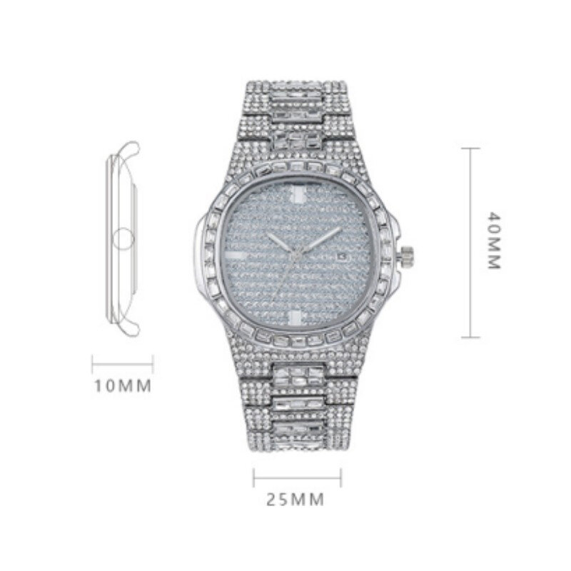 2023 nowy Iced Out zegarki dla kobiet mężczyzn luksusowy diamentowy zegarek moda Hip Hop kwarcowe zegarki na rękę kalendarz Relogio Drop Shipping