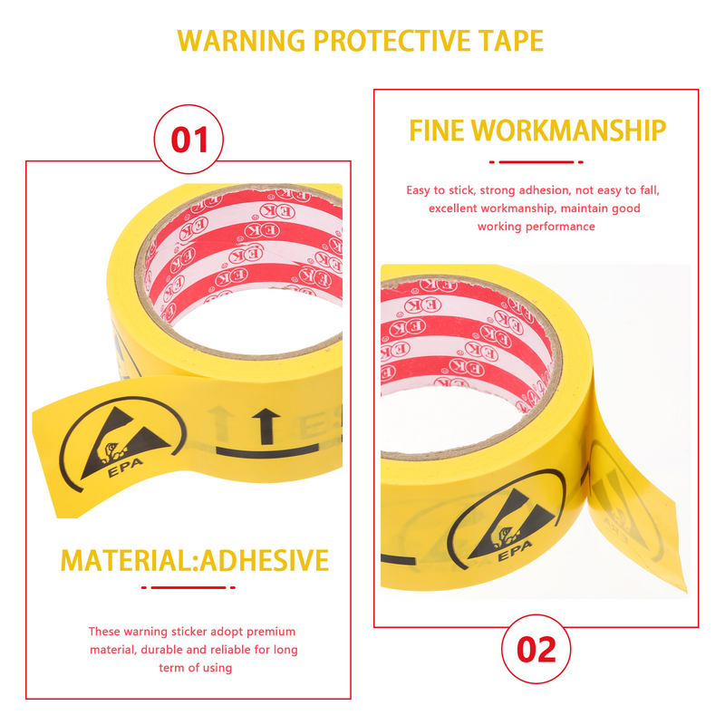 Anti-static Tape Packaging Warning Caution Safety Electrostatic Sticker Label Self Adhesive Decal Stickers