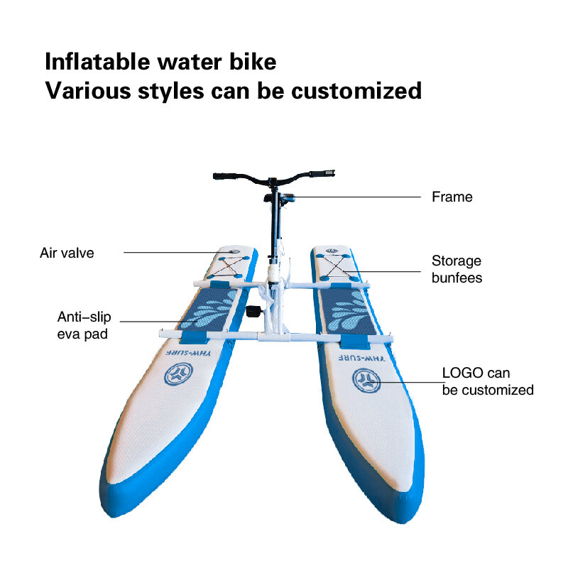Adult Pedal PVC Inflatable water bike leisure equipment water pedal boats for sale