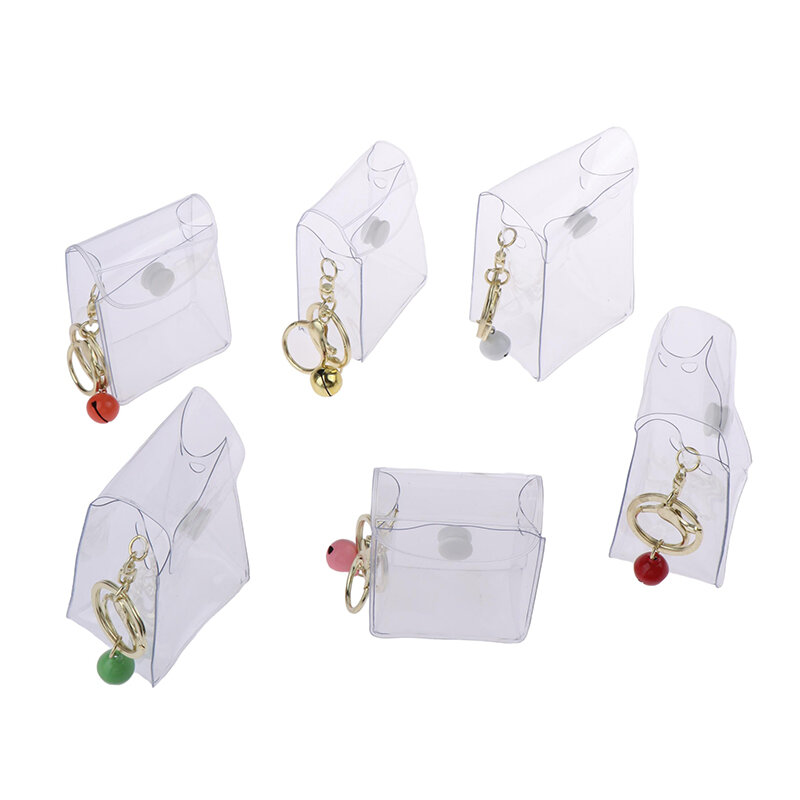 Mini sac d'affichage de beurre d'anime, porte-monnaie transparent, pendentif carré, poudres, évaluateur, portefeuille, clé, rouge à lèvres, écouteur, sac de rangement