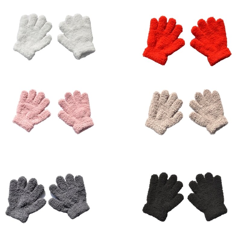 Zimowe chłopięce dziewczęce śliczne polarowe rękawiczki narciarskie Wiatroszczelne rękawiczki elastycznymi mankietami 449B