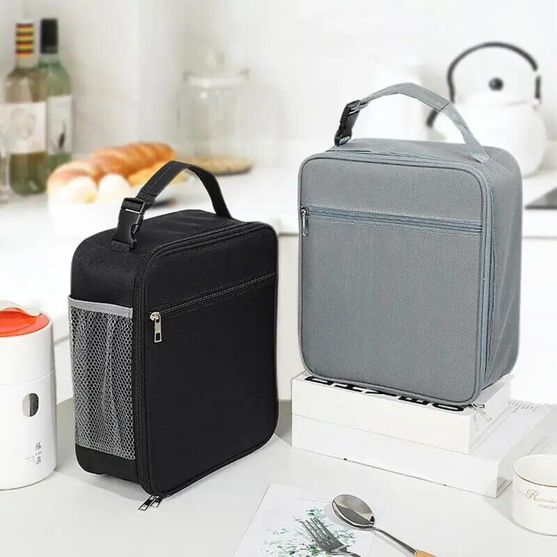 Isolierte Lunch-Tasche Kühler-Einkaufstasche für Frauen mit seitlicher Netz tasche und Griff wieder verwendbare isolierte Kühltasche Lunchbox für Erwachsene