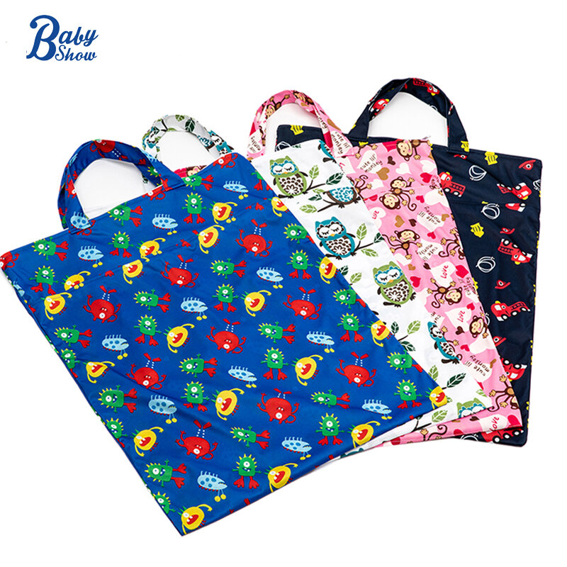 45*60cm Waterproof PUL Nappy Bags Resuable Ecological Diaper Wet Dry Bag for Diapers Inserts Double Pockets  Fashion Wet Bag
