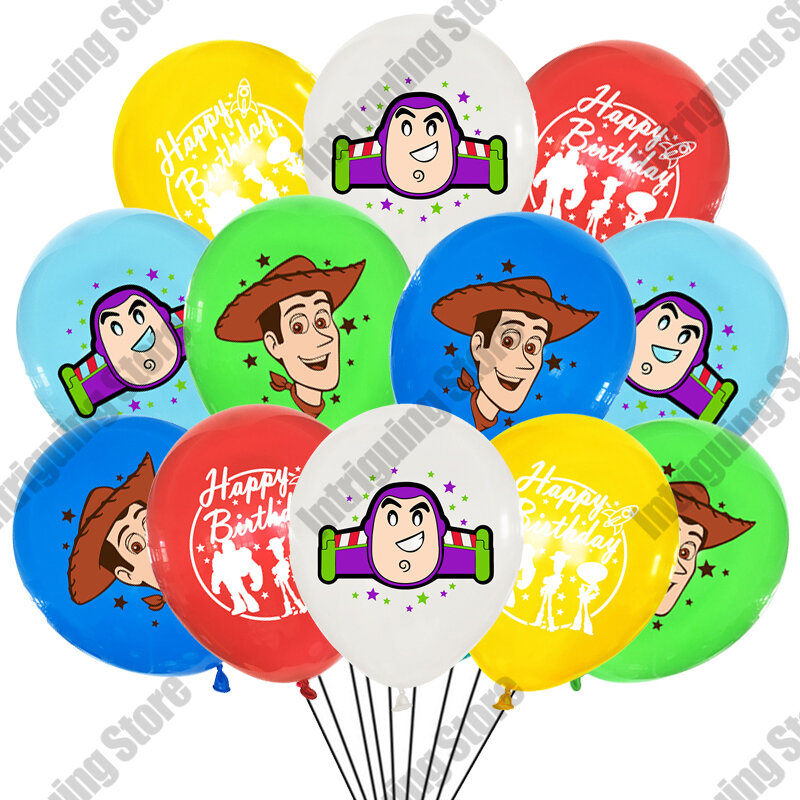 10/20pcs 12" Disney Toy Story Balloons Woody Buzz Lightyear Birthday Party  Supplies for Kids Boys Girls Baby Shower Decorations
