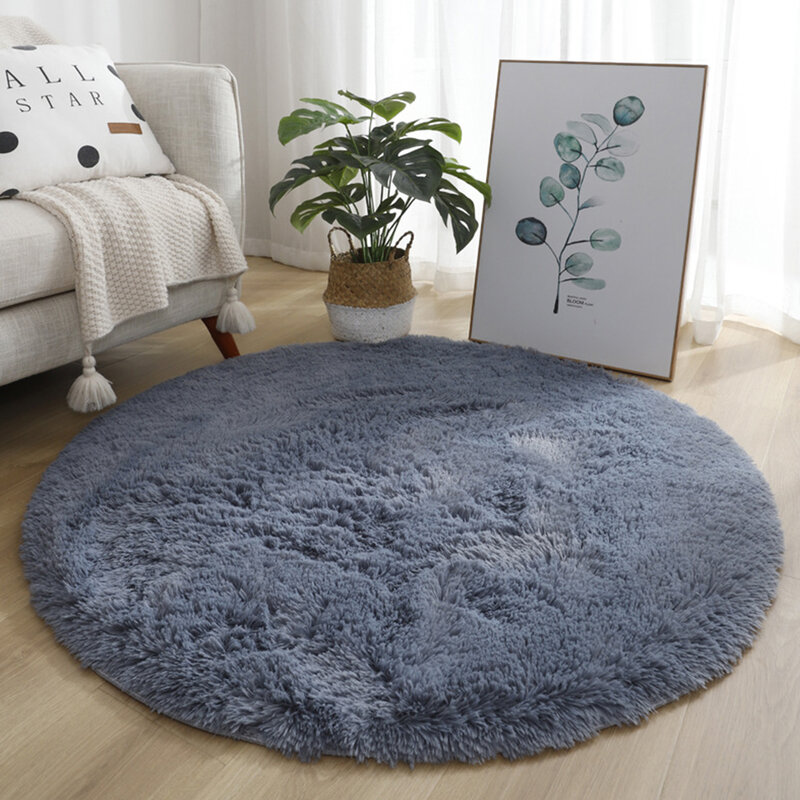 Karpet bulu Anti selip 40cm, karpet empuk Anti selip, karpet ruang tamu, Kamar tidur, dekorasi karpet bulat estetika