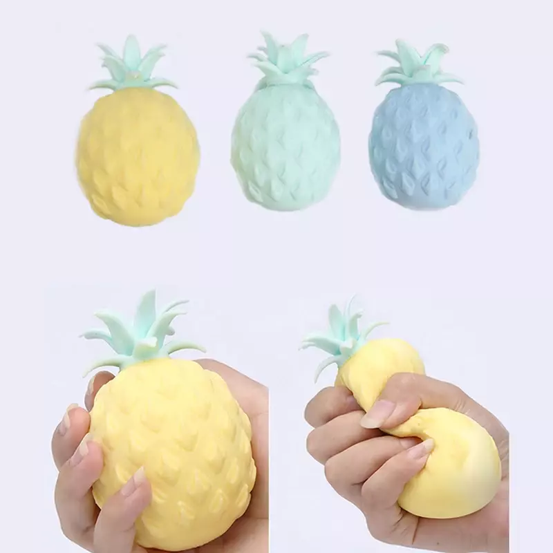 Squishy squeeze bola para apaziguador do esforço, engraçado, abacaxi, brinquedos sensoriais, simulação, frutas, comida, presente