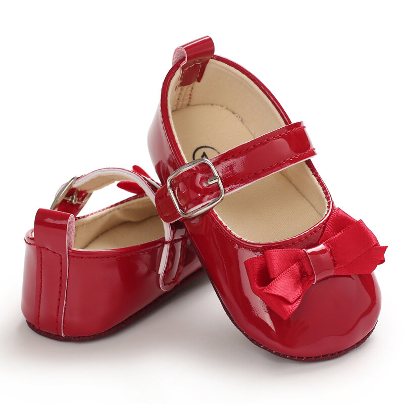 Zapatos Rojos antideslizantes para bebé recién nacido, zapatos de fondo de tela para niñas, elegantes y nobles, zapatos de ocio para primeros pasos para bebé, nueva moda