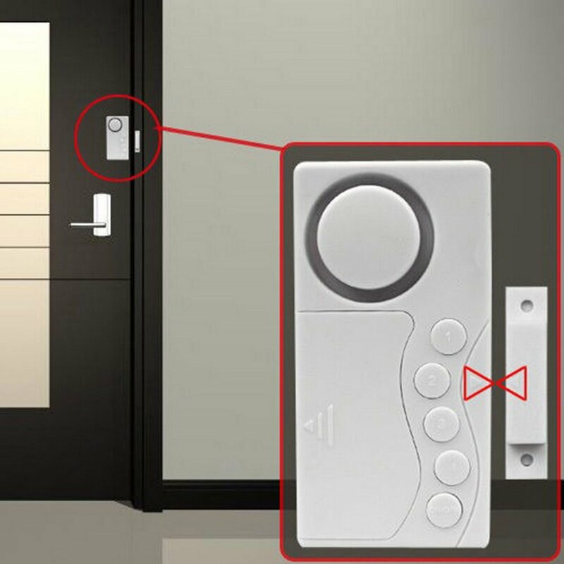 Leshp สัญญาณเตือนไร้สายระบบเซ็นเซอร์แม่เหล็กไร้สายประตูหน้าต่างการเคลื่อนไหวกันขโมยเข้าประตู105dB ป้องกันความปลอดภัยในบ้านพร้อมไฟ LED