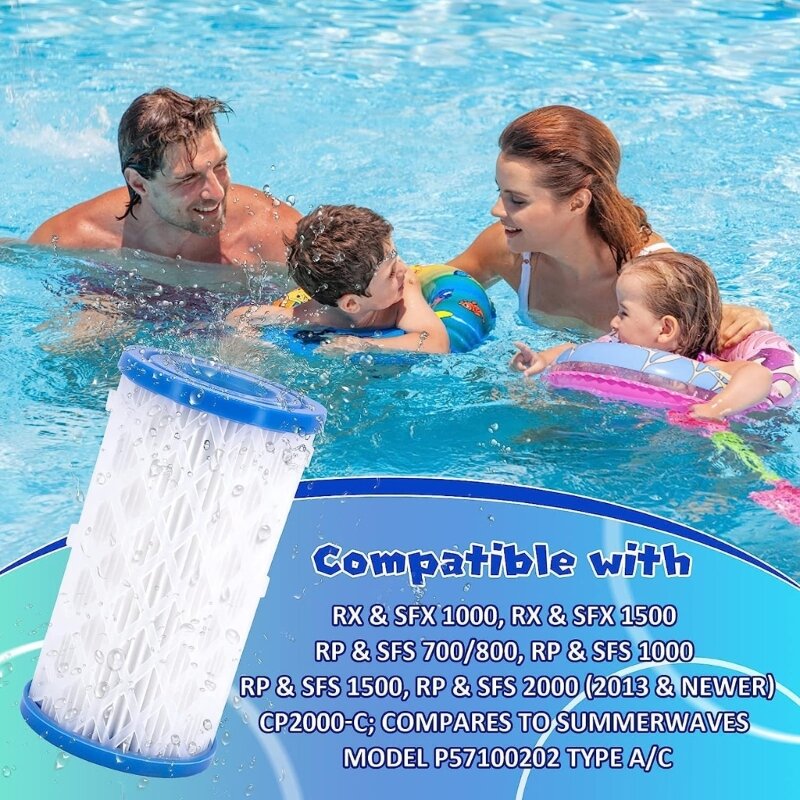 Pacote com 9 cartuchos de papel para filtro de piscina Filtro de piscina de substituição R9UD