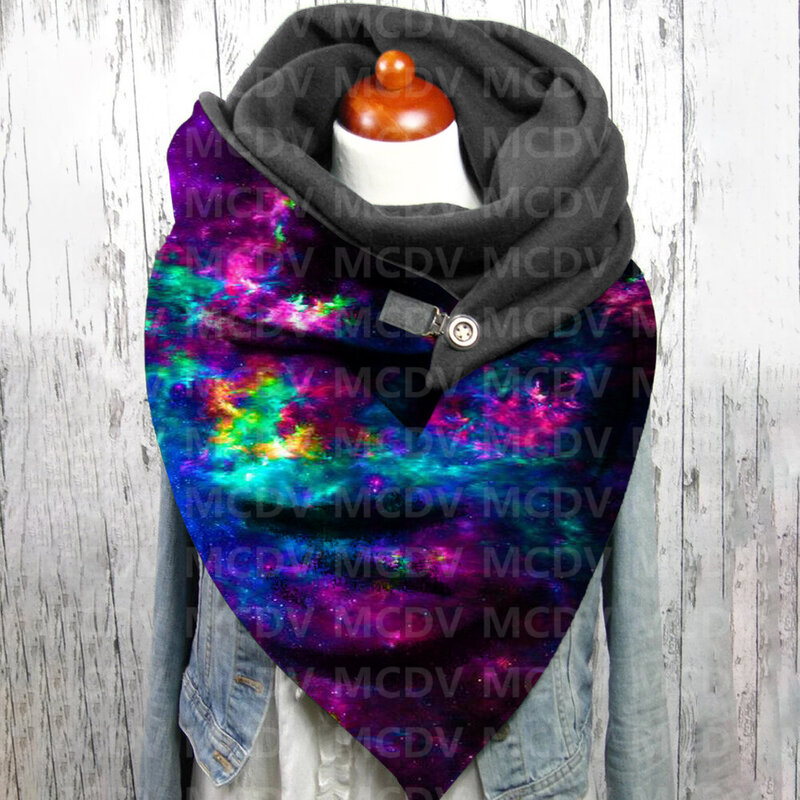 Galaxy 3D Printed Casual Scarf And Shawl for Women Warm and Comfortable Scarf 01