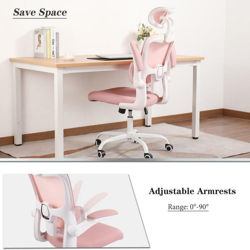 2024 sedia da ufficio ergonomica in rete con supporto lombare regolabile 3D, sedia da scrivania con schienale alto con braccioli ribaltabili, Computer esecutivo C