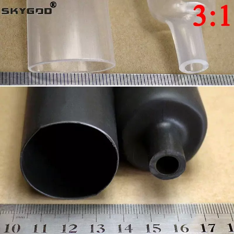 1 ~ 200M 3:1 tubo termoretraibile 1.6/2.4/3.2/4.8/6.4/7.9/9.5/12.7/15.4/19.1/25.4/30/39/50mm con colla a doppia parete