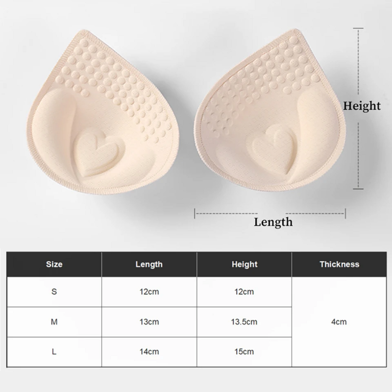 3 Pairs Thick Push Up Bra Pads Inserts Women Breast Lift Sponge Bra Padding Removable Bra Insert