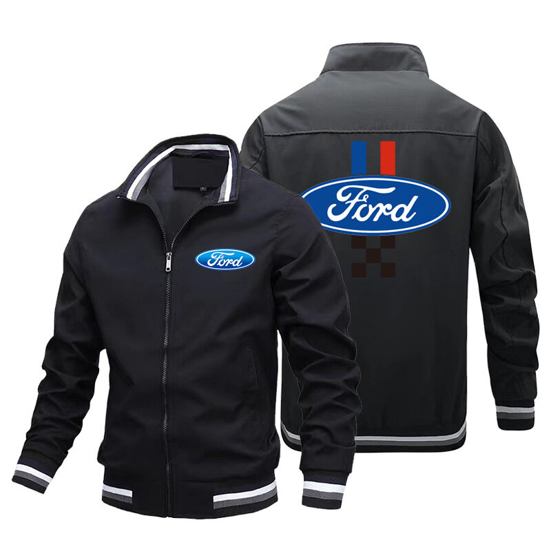 Chaqueta con logotipo de Ford Racing para hombre, sudadera con cremallera, camisa deportiva para exteriores, ropa informal, novedad