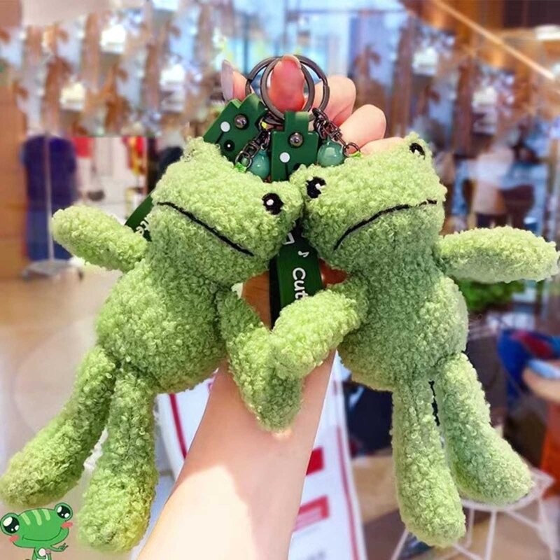 Mini for Frog Schoolbag Pendant Keychain Plush for Creative for Doll for Bo