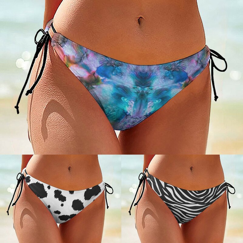 Beach Women's Shorts Panties Seamless Underwear Leopard Ice Silk for Girl Bikini Bottom Cotton Crotch Transparent Sexy Lingerie