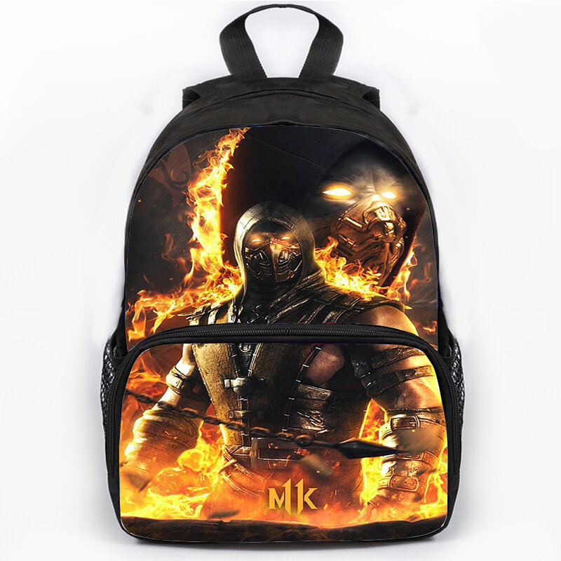 Tas sekolah motif 3D Mortal Kombat tas sekolah tas buku siswa tas punggung Laptop anak laki-laki tahan air tas Travel kualitas tinggi Mochila