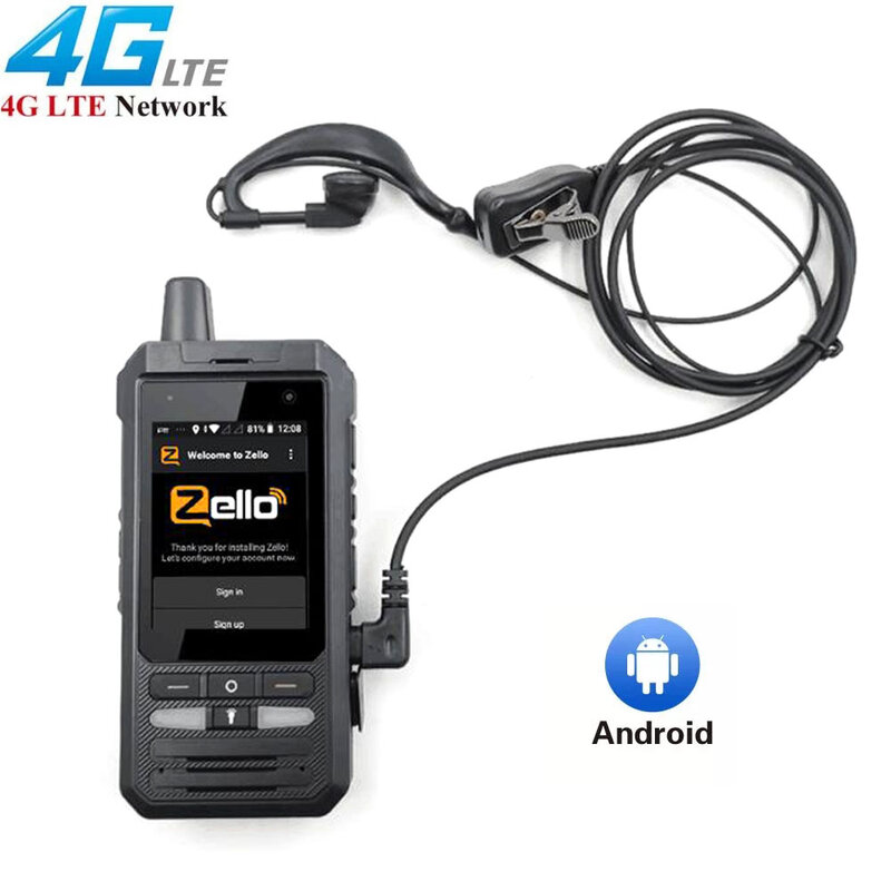 Anysec- walkie-talkie W8Pro, Radio de red 4G, Android 10, GPS, WIFI, F80S, teléfono móvil, funciona con real-ptt, Zello, llamada Global