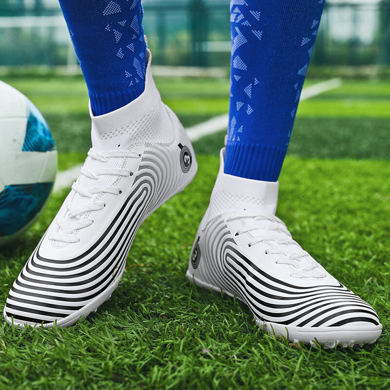 Zapatos de fútbol de uñas largas profesionales para hombres, zapatos de entrenamiento para estudiantes, tobillo alto, Unisex, 31-48 #