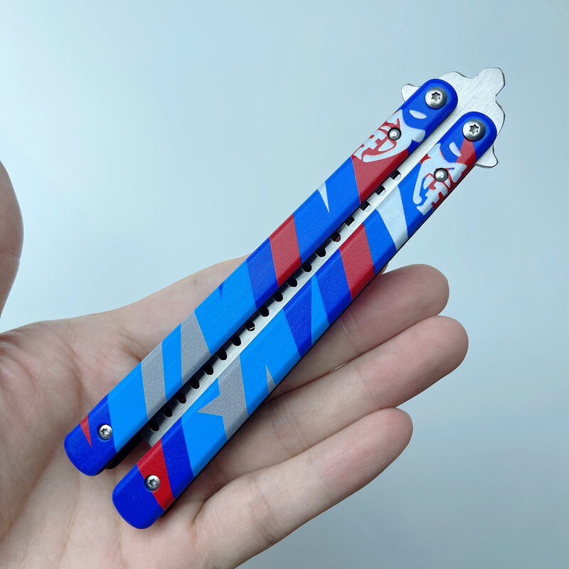 Valorant Game Merch Portable Yoru's élégant peigne papillon couteau peau Balisong pour l'entraînement modèle d'arme en métal jouets artisanaux 23CM