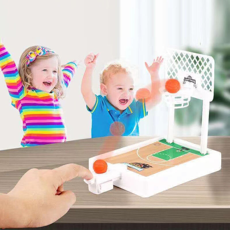 Permainan Olahraga Menembak Basket Dalam Ruangan Set Mainan Bola Desktop Permainan Papan Anak Interaktif 4 Bola Hoop untuk Anak-anak