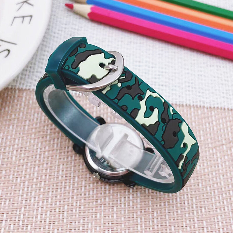 Cool Militaire Camouflage Riem Vliegtuig Handen Quartz Horloges Voor Kinderen Jongens Meisjes Studenten Kleine Kinderen Vakantie Geschenken Klok