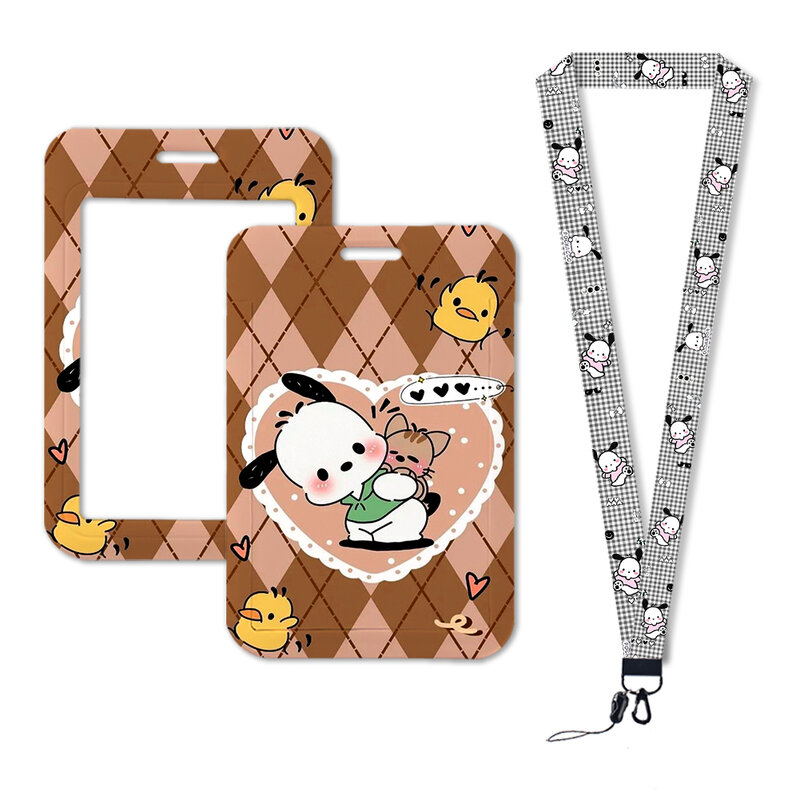 W Sanrio полакко с принтом фото Обложка карточка университетский шейный ремень симпатичный держатель брелок веревка брелки