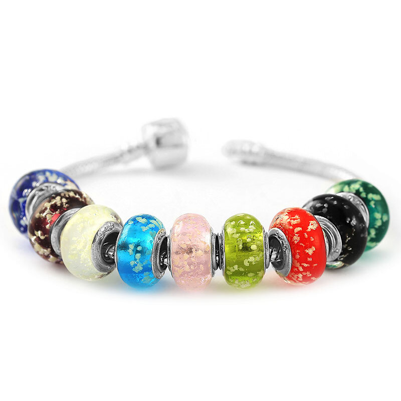 5 szt. 2024 nowy 925 posrebrzany DIY świecący szklane amulety koraliki pasujące do bransoletka Pandora naszyjnik brelok kobiety biżuteria