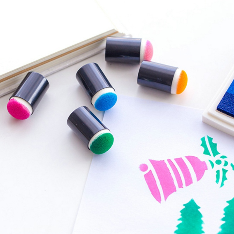 Selos Esponja de Dedo para Crianças, Aplicadores de Desenho DIY, Selos Esponja, Modelo Graffiti, Espuma, Tinta, 40 Pcs